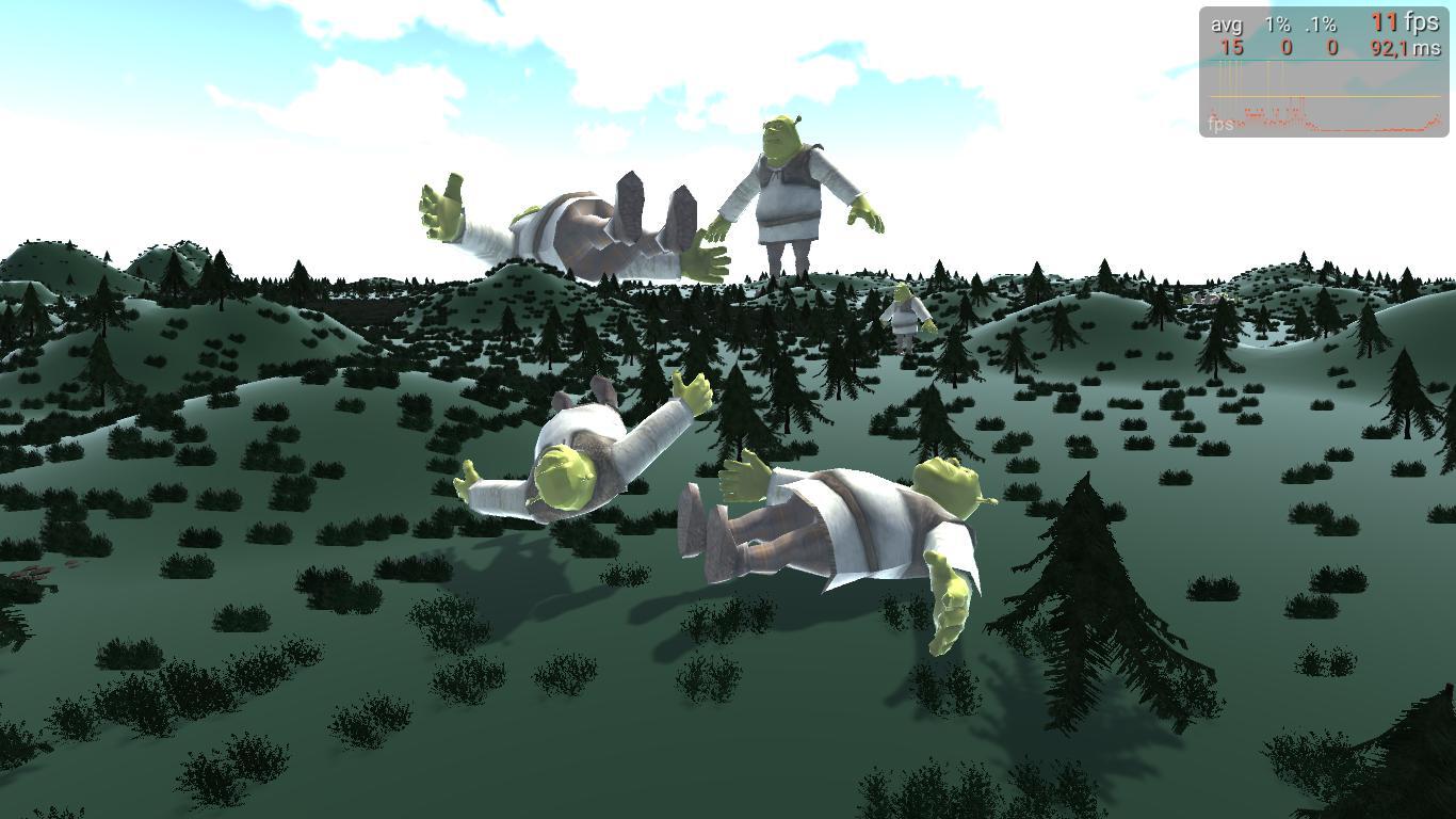 Falling Shrek
