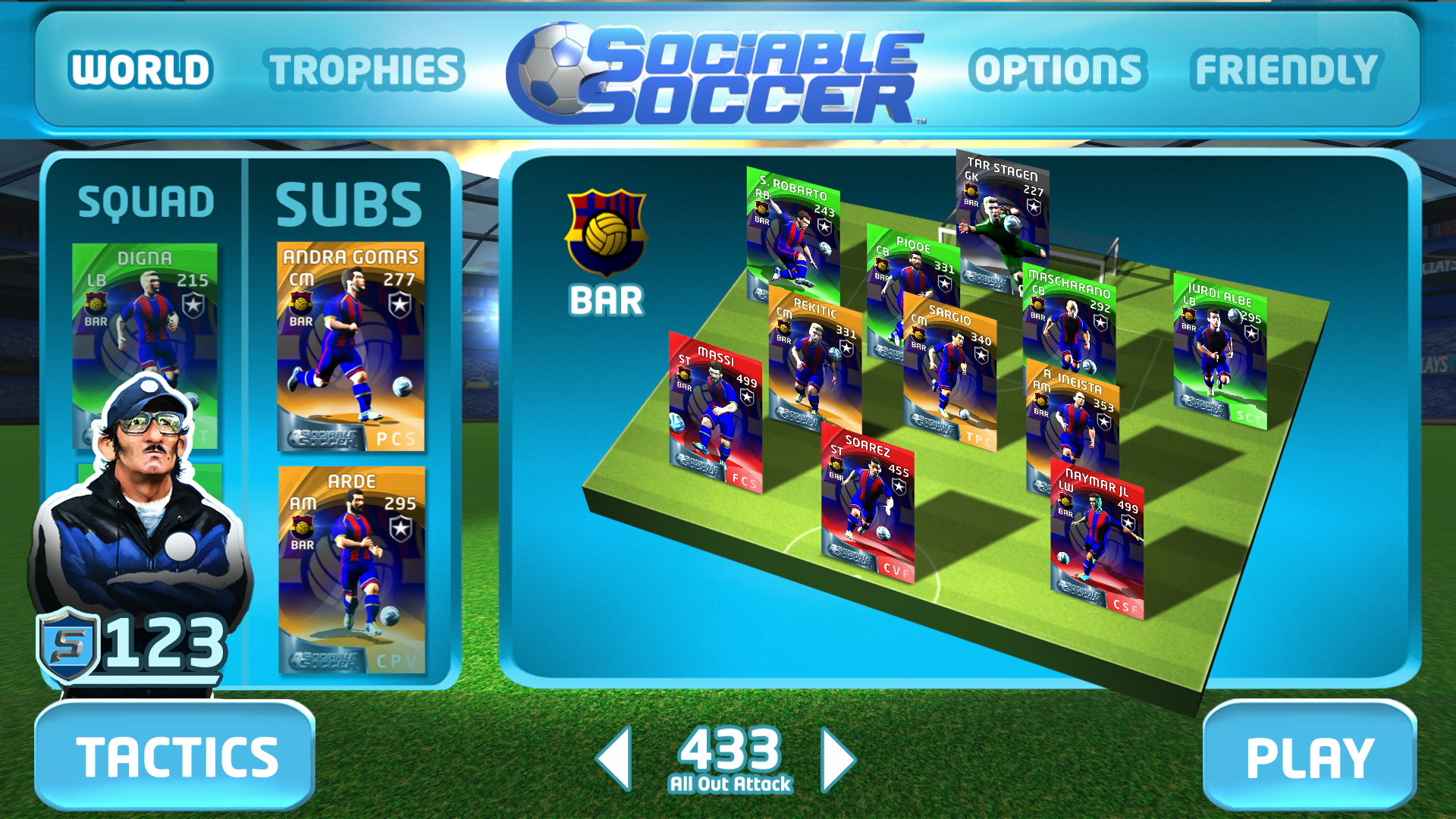 Sociable Soccer gameplay visual