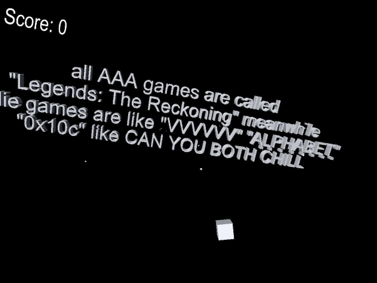 all AAA games are called "Legends: The Reckoning" meanwhile indie games are like "VVVVVV" "A͈L͈P͈H͈A͈B͈E͈T͈"