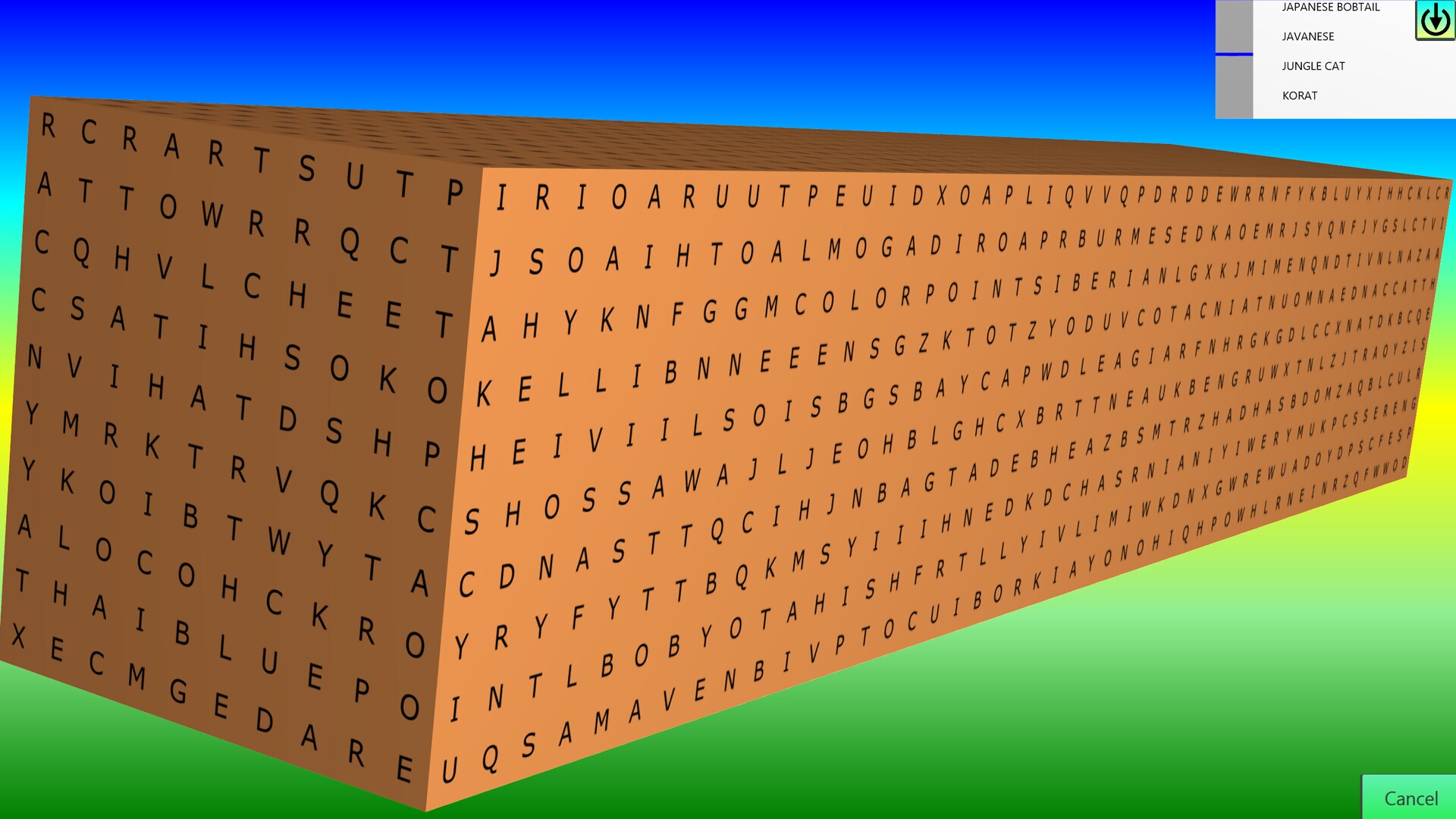 Wordsearch Attack screenshot