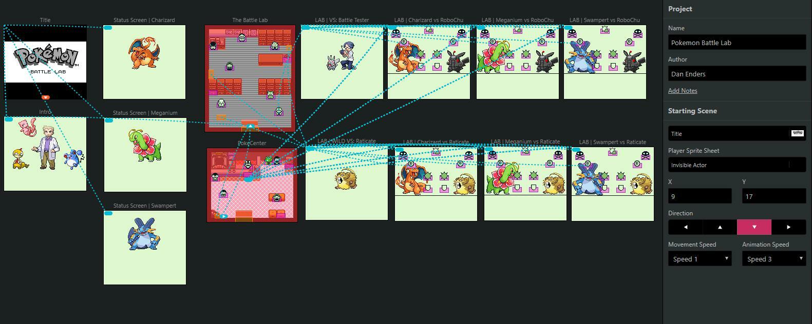 Pokemon Battle Lab (GB Studio Battle System)