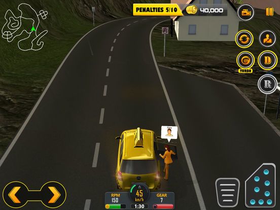 Crazy Hill Speed Taxi Driving 3D