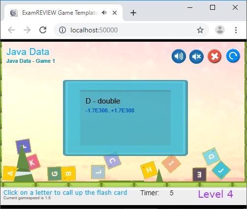 CramFLASH Java Data Types Random Flashcard App