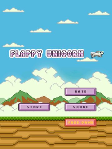 Adventure of Flappy Unicorn Bird Flyer - Free 8-Bit Pixel Game