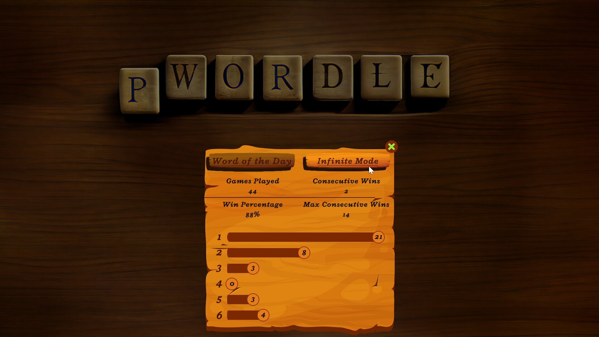 pWordle screenshot