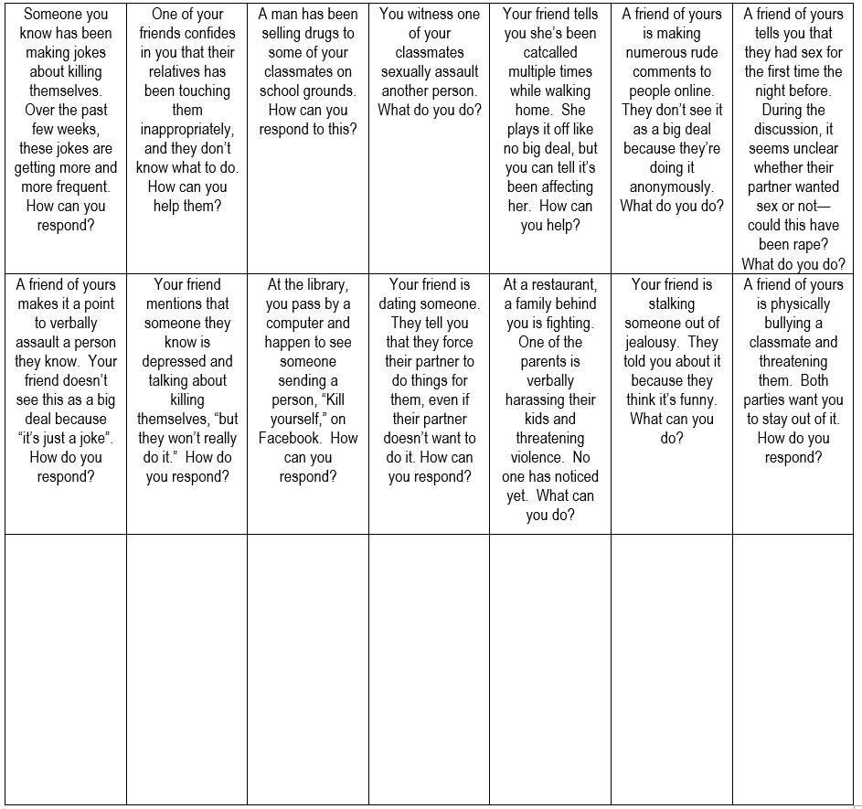 Let's Intervene! A Card Game