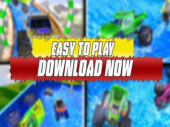 water slide monster truck Race