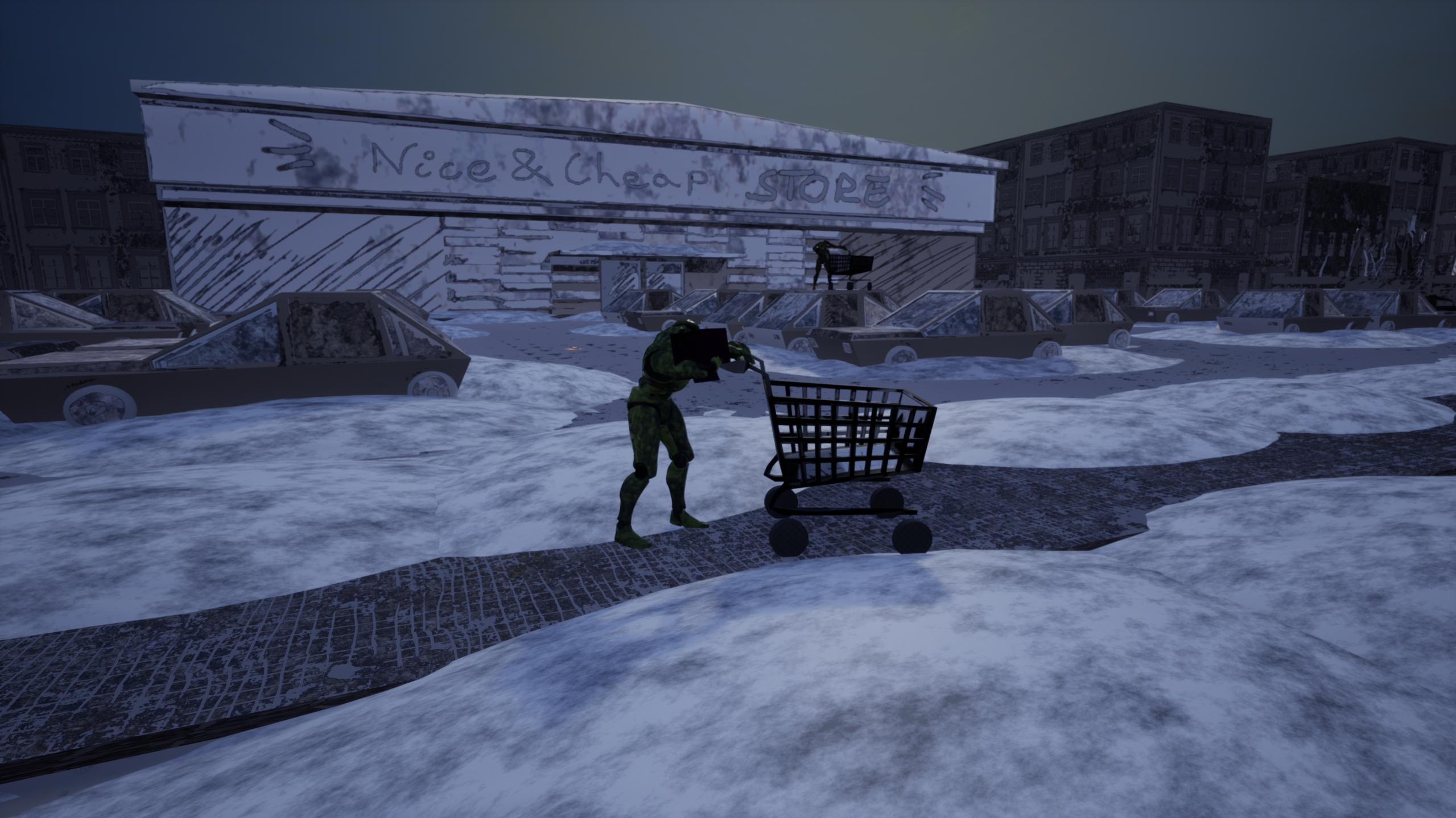 Ultimate Zombie Operation: Shopping Cart and Snow