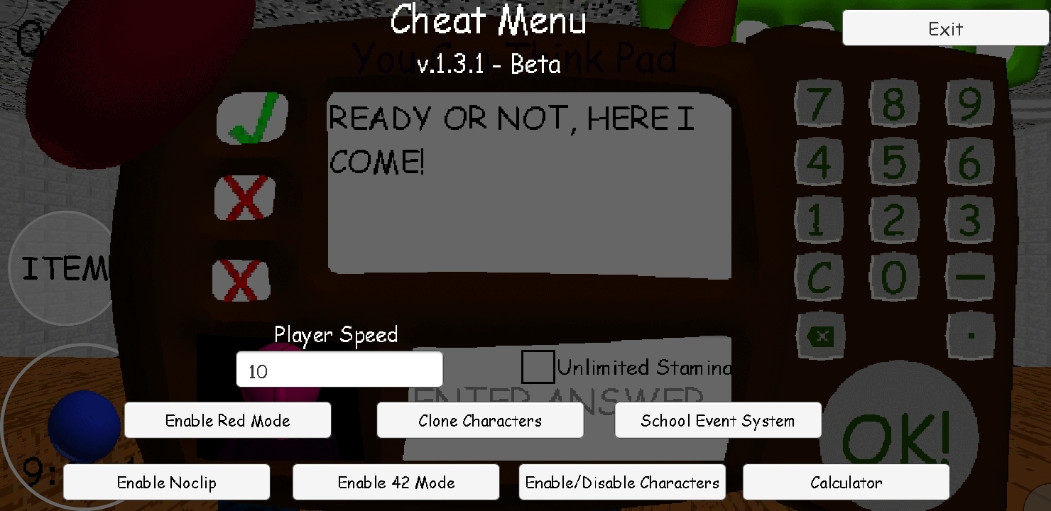 BALDI'S BASICS HACKS AND CHEATS!!! Baldi's Basics Mod Menu [Baldi