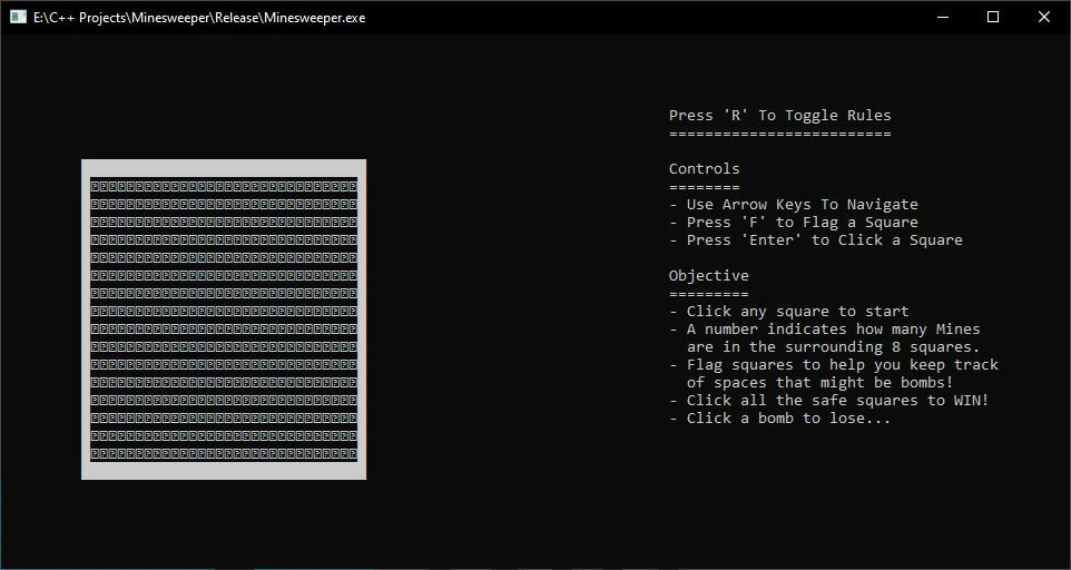 Minesweeper in Windows Command Prompt