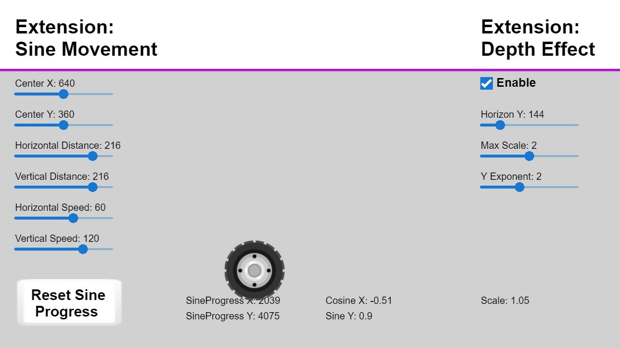 Extension: SineMovement and DepthEffect