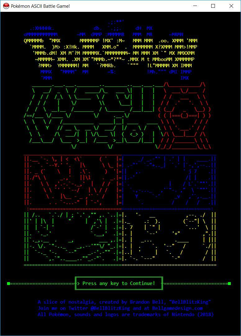 PKMN CMD Battle Game!: ASCII Version