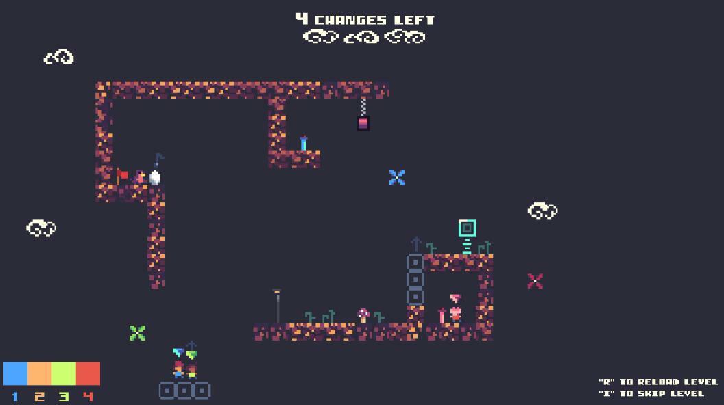 Pink, Green, Orange and Blue