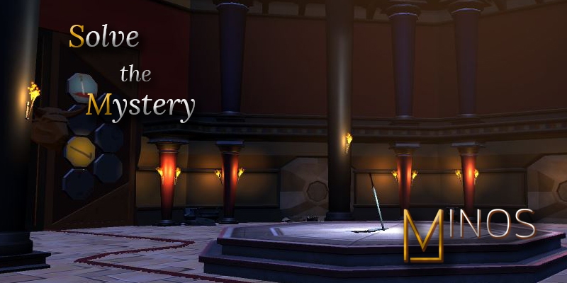 Minos game cover art featuring the Minotaur designing a dungeon.