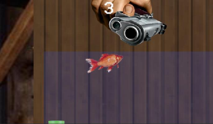 dont shoot! a fish in a barrel