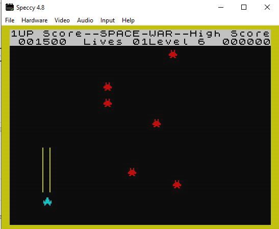 ZX Spectrum: Space War screenshot