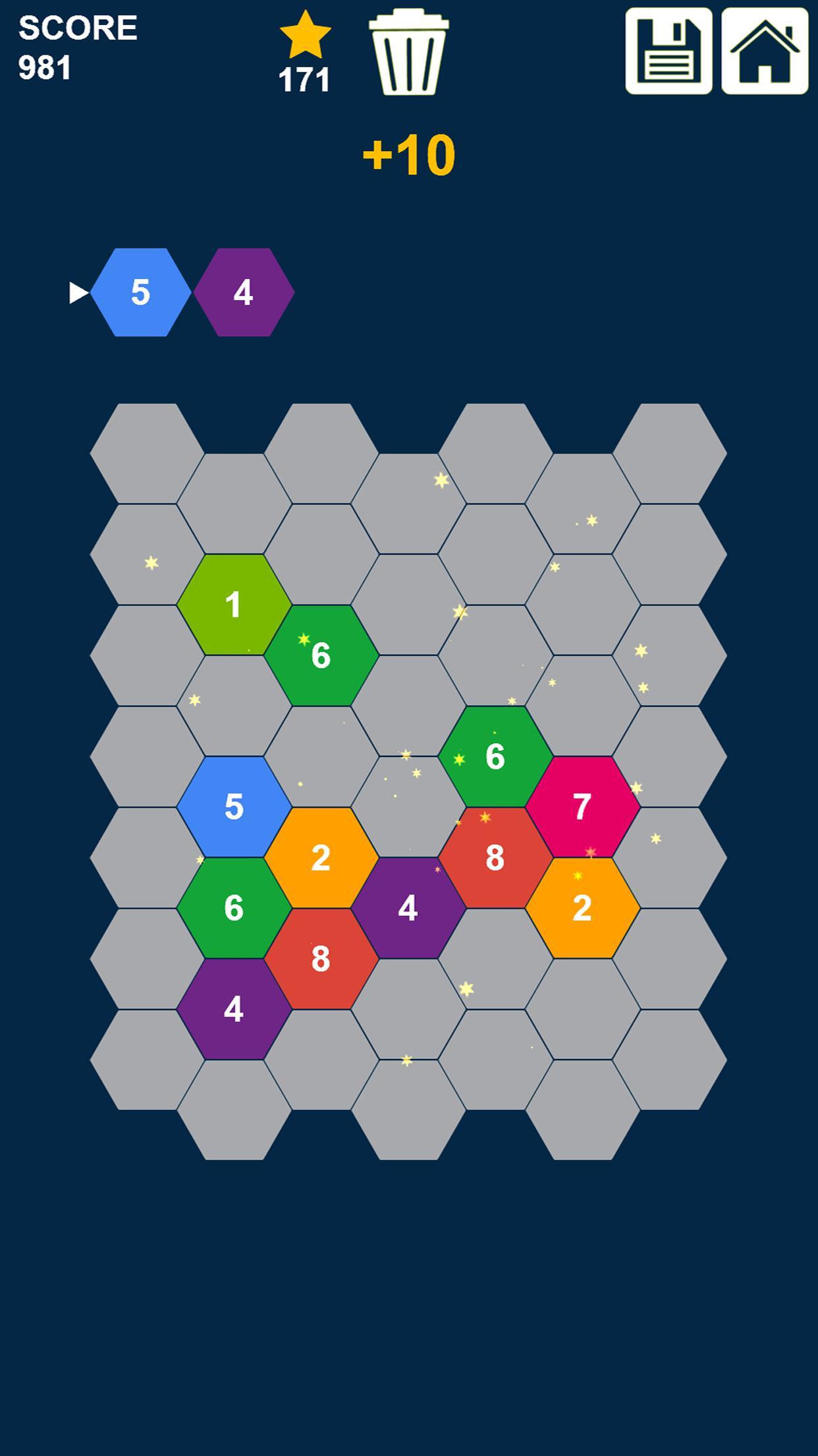 Hexagons Puzzle: Slide n Clear Numbers
