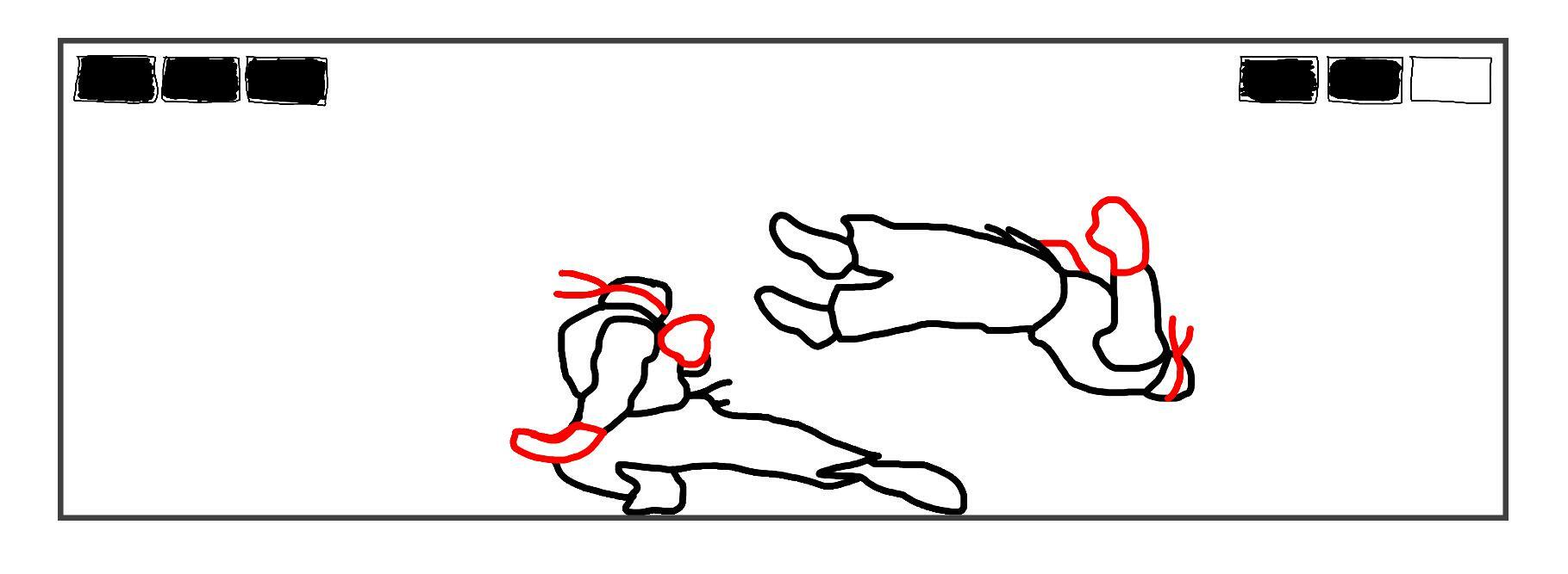 Sweeps And Throws: A Two-Attack Fighting Game