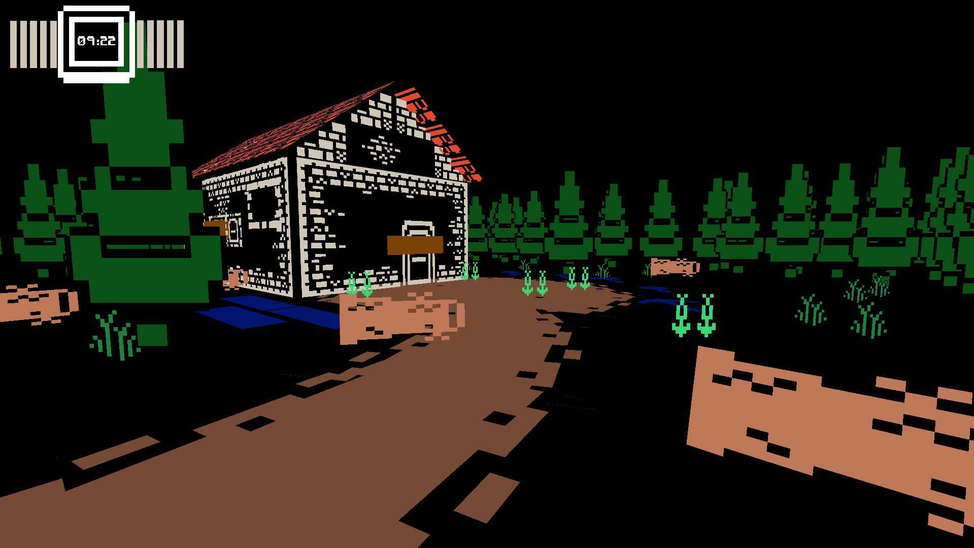 What lies between the trees