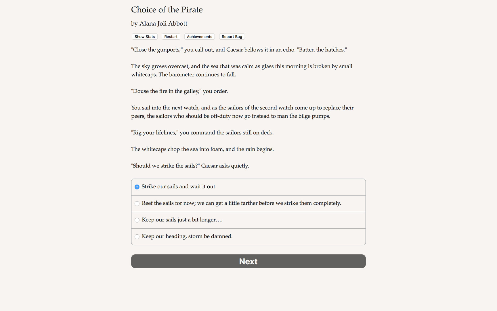 Choice of the Pirate