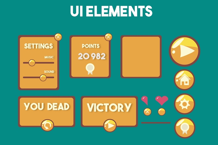 Runner Assets - BackGround, Character elements