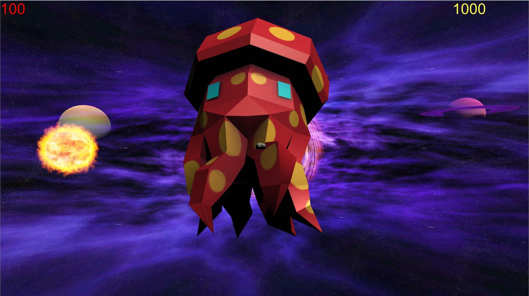 Slime's flying hands, occasionally in space