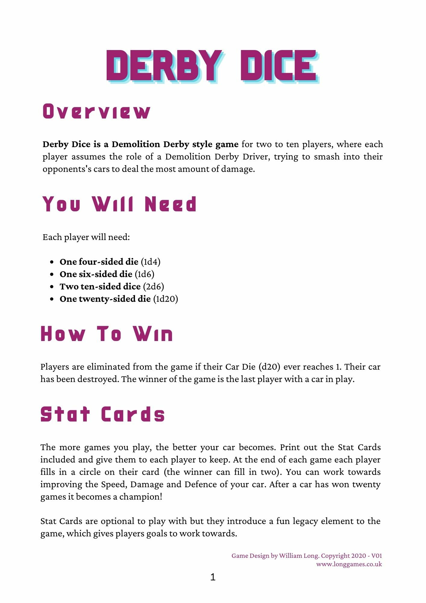 Derby Dice - D20 Arcade