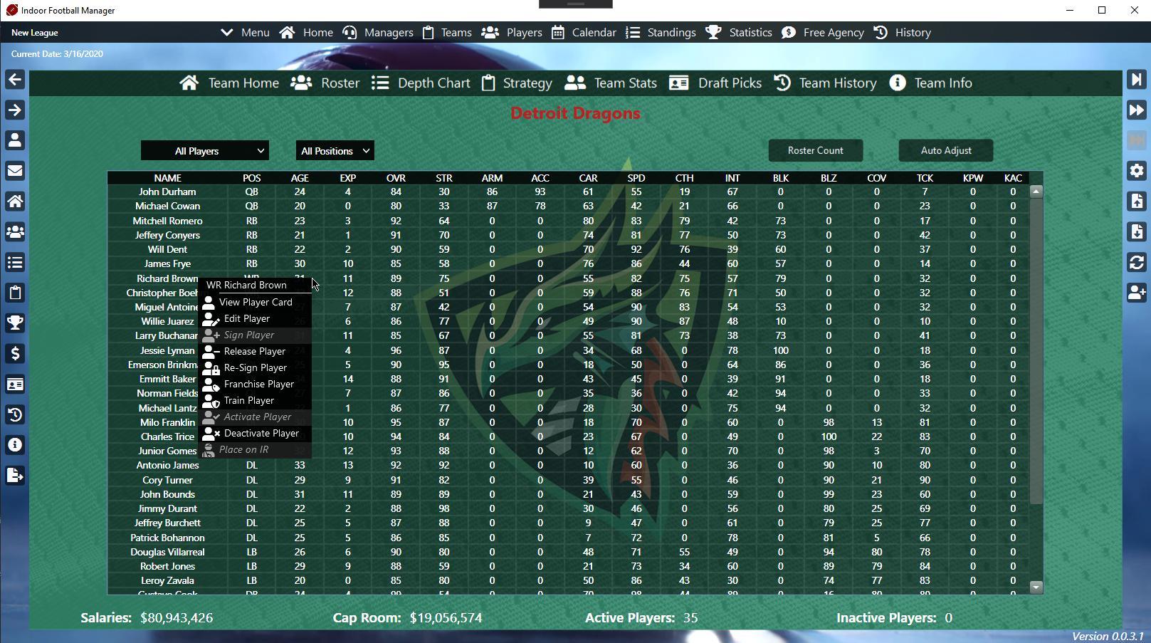 Indoor Football Manager