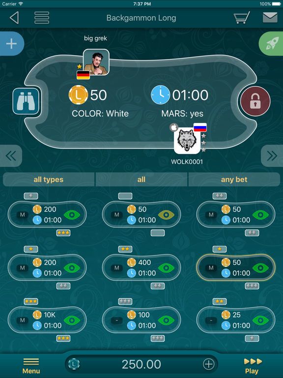 Backgammon LiveGames