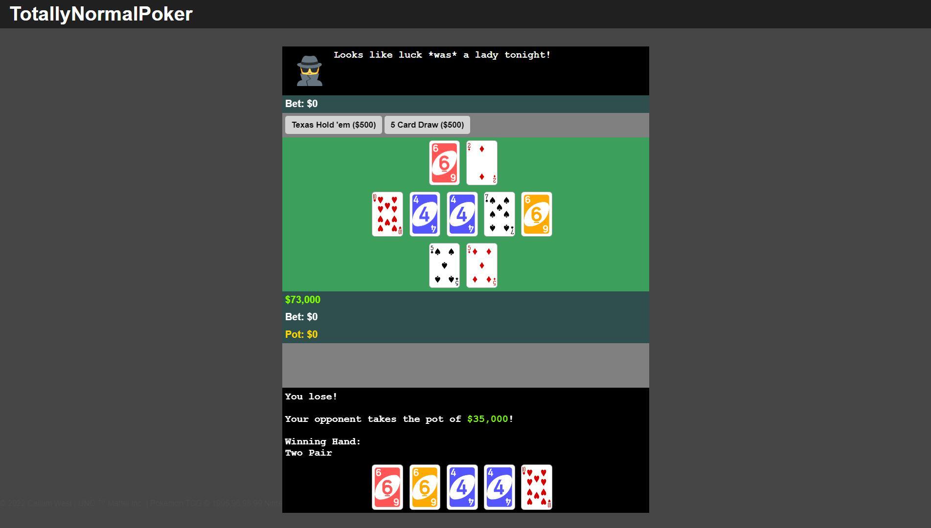 Totally Normal Poker