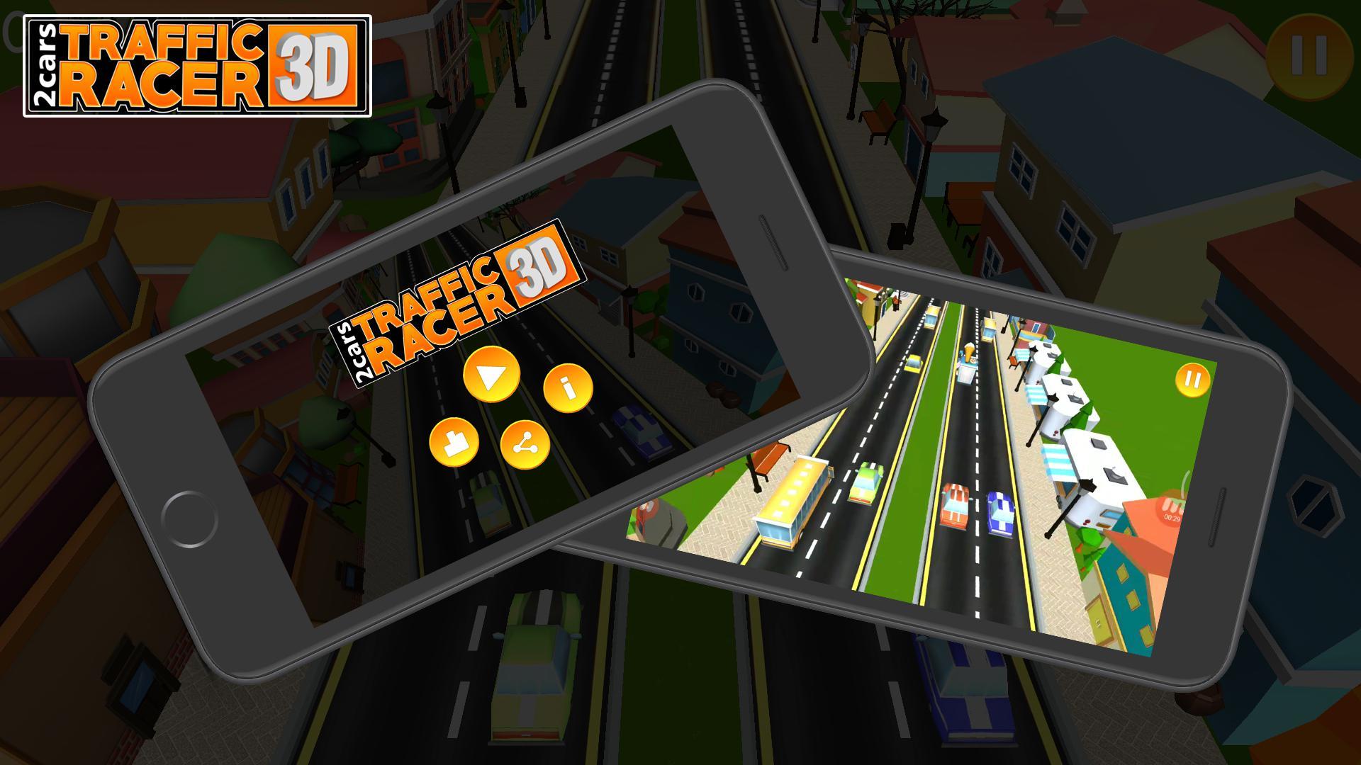 2 Cars Traffic Racer 3D