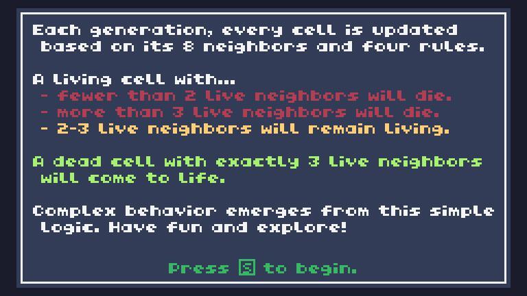 Conway's Game of Life on TIC-80