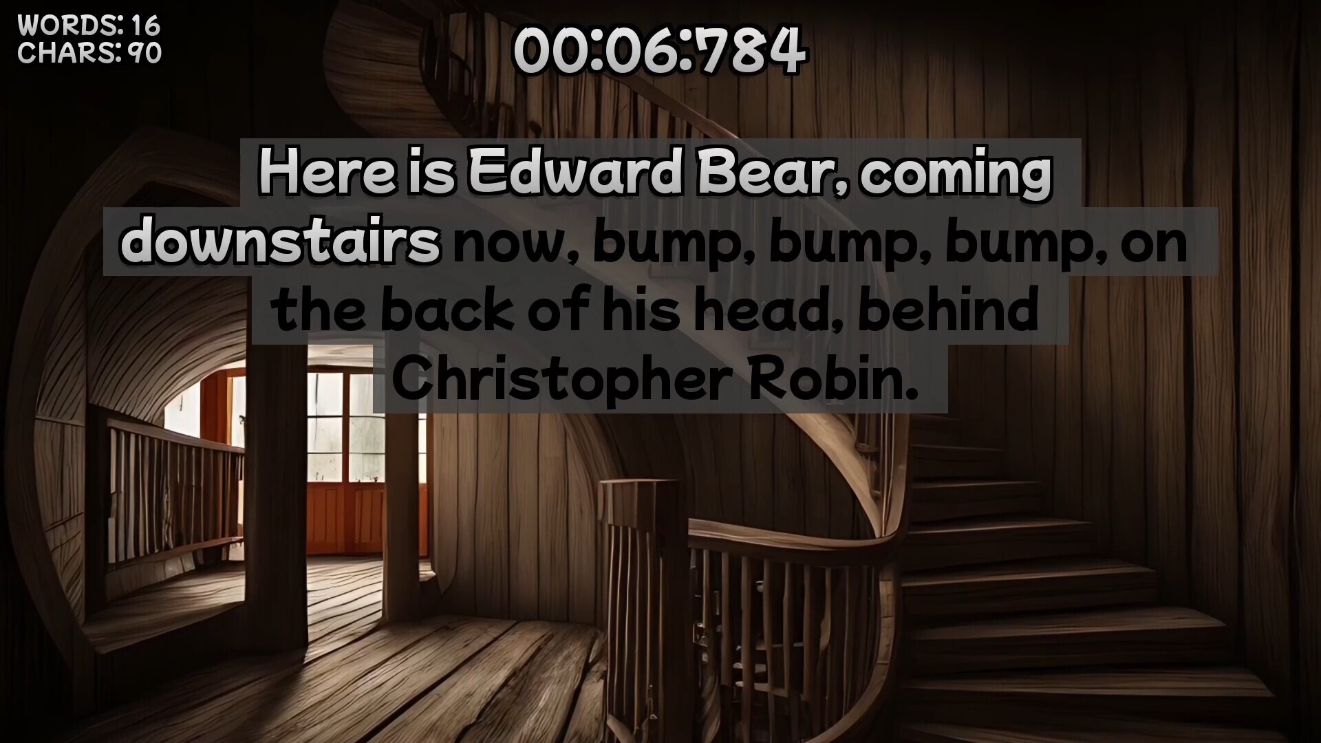 Winnie-the-Pooh's book writing speedrunner screenshot