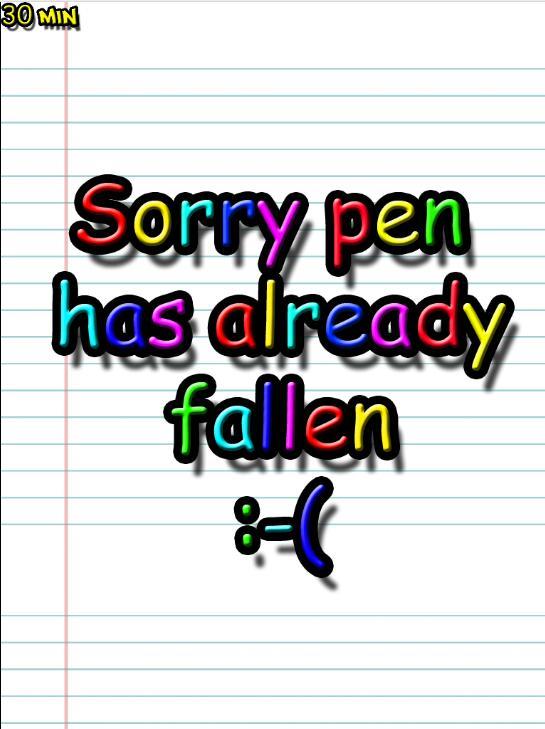 Falling pen