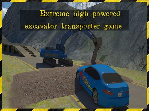 Excavator Transporter Rescue 3D Simulator- Be ready to rescue cars in this extreme high powered excavator transporter game