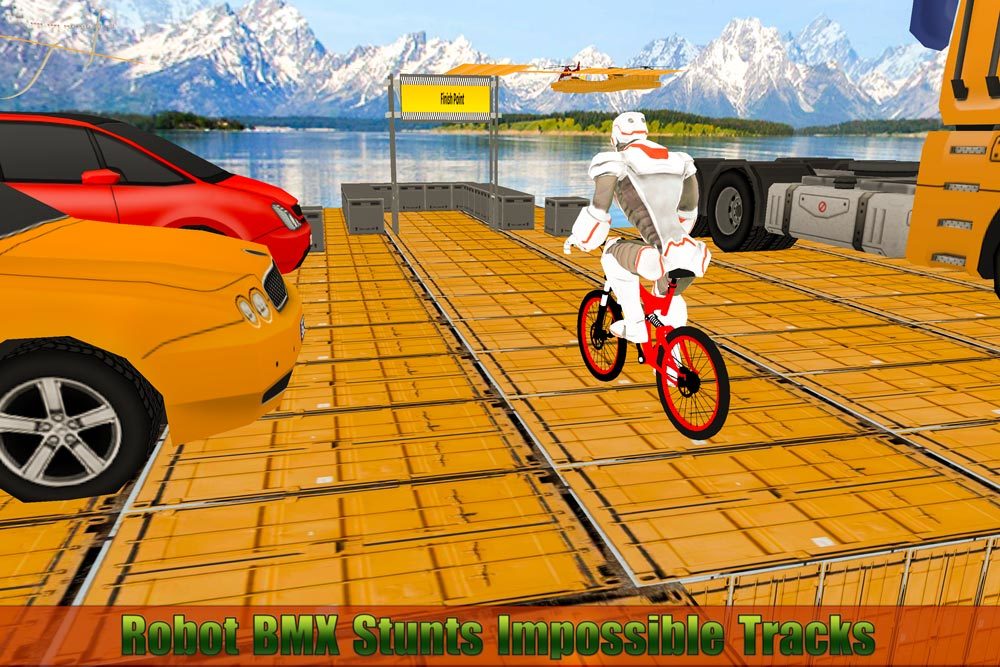 Impossible Bmx Robot Bicycle Vertical Ramp