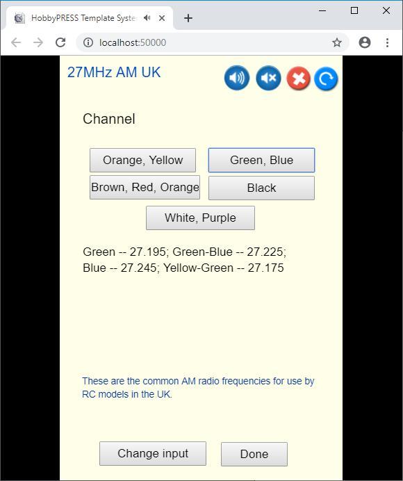 Lookup the RC model AM radio frequencies (US & UK)