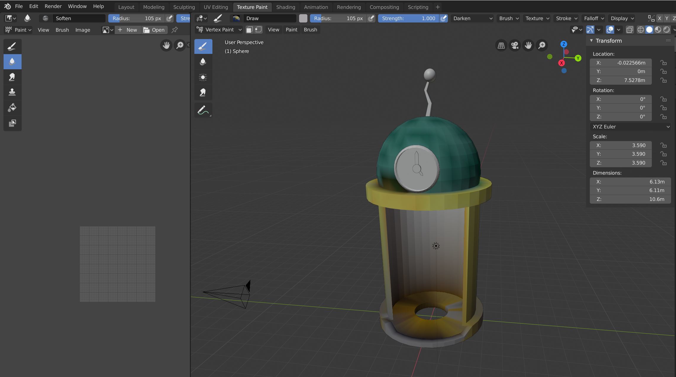 Dr. Umbrella (and his robot) in the Time Machine