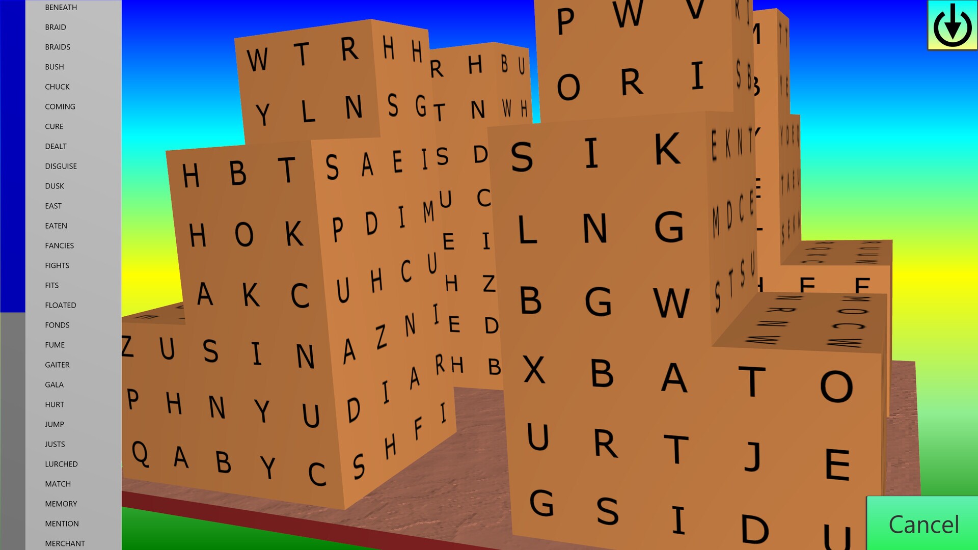 Wordsearch Attack screenshot