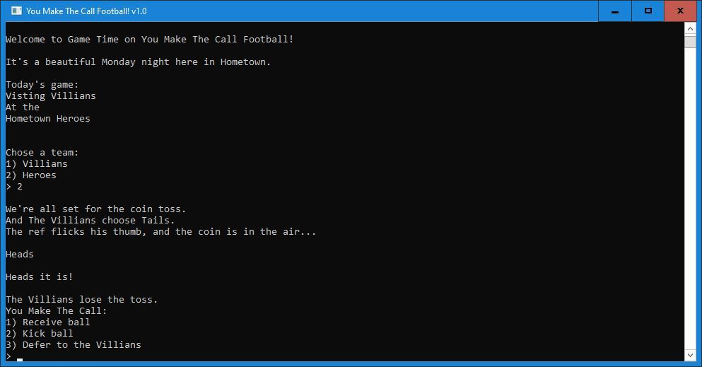 You Make The Call Football!