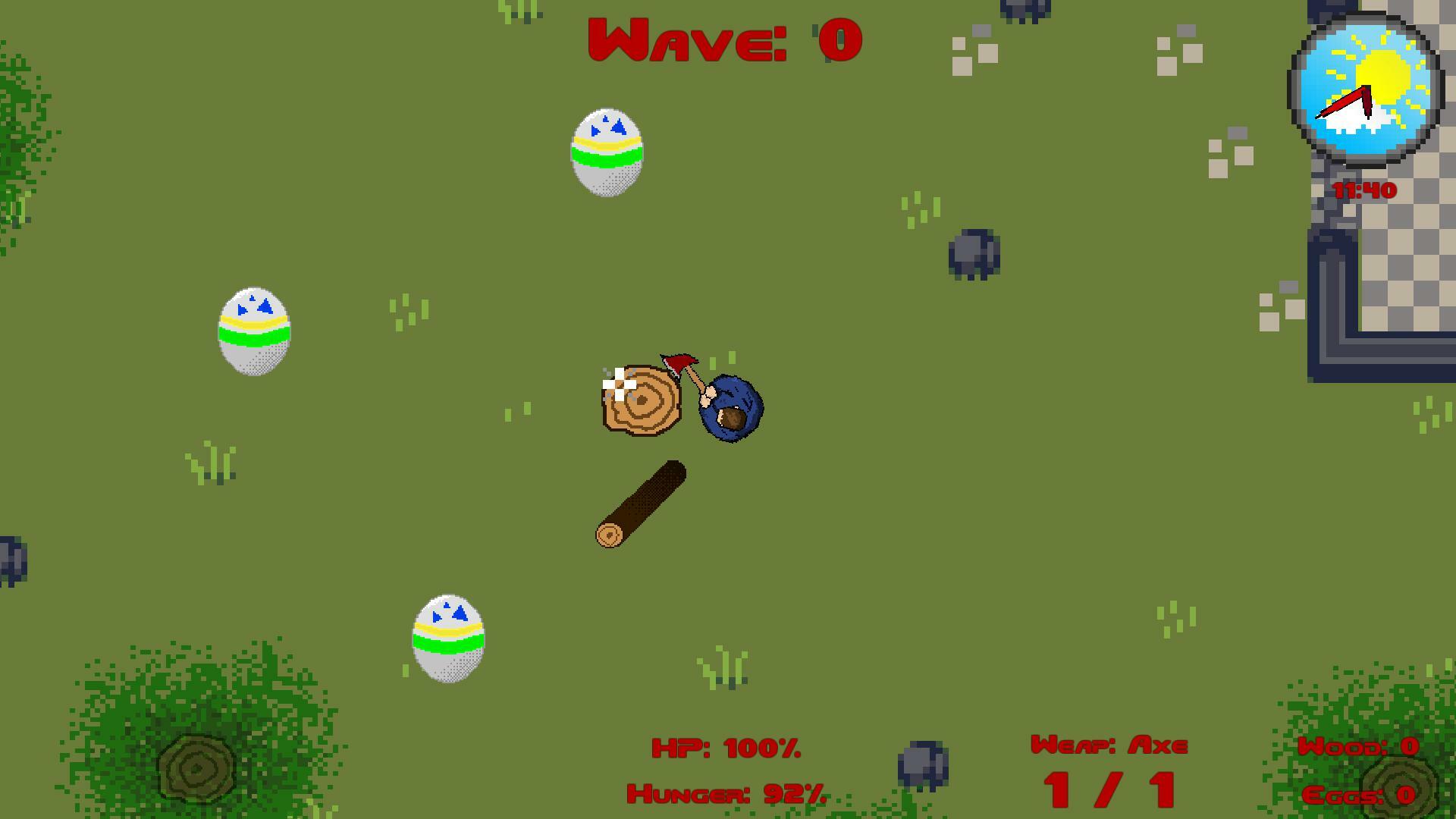 Evil Egg game logo on a dark background.