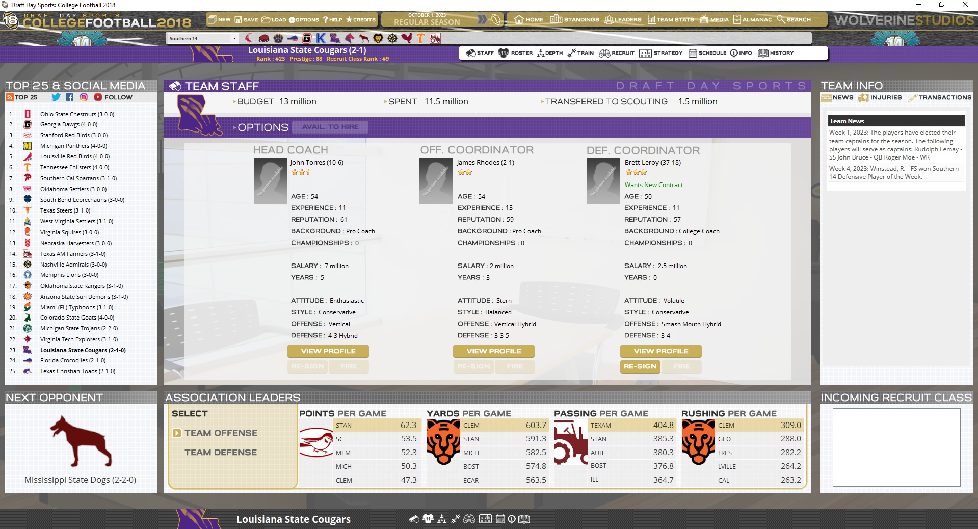 Draft Day Sports: College Football 2018