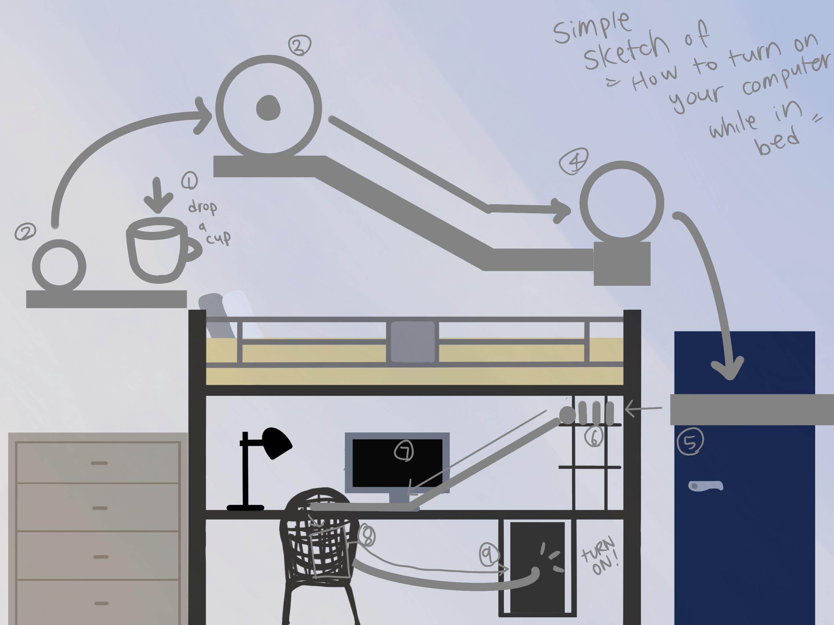 How to turn on your computer while in bed