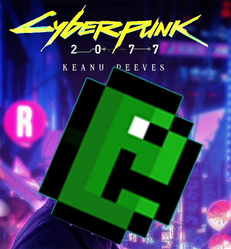 Cyberpunk 2077 Project Orion logo with a futuristic Chicago skyline.