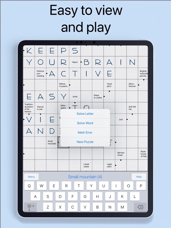 Crossword. A smart puzzle game