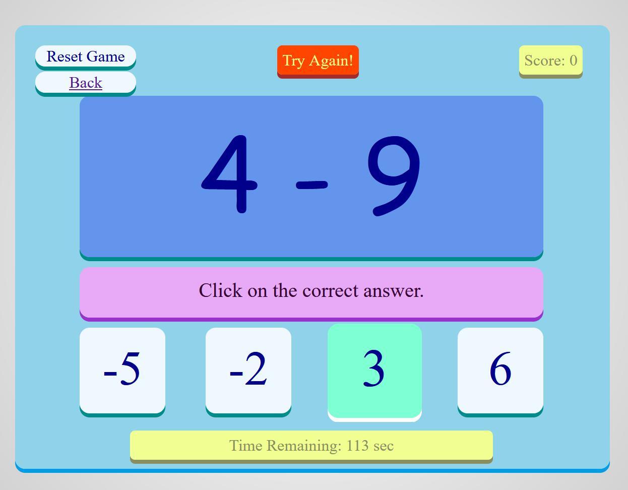Maths Game (Rainsong)