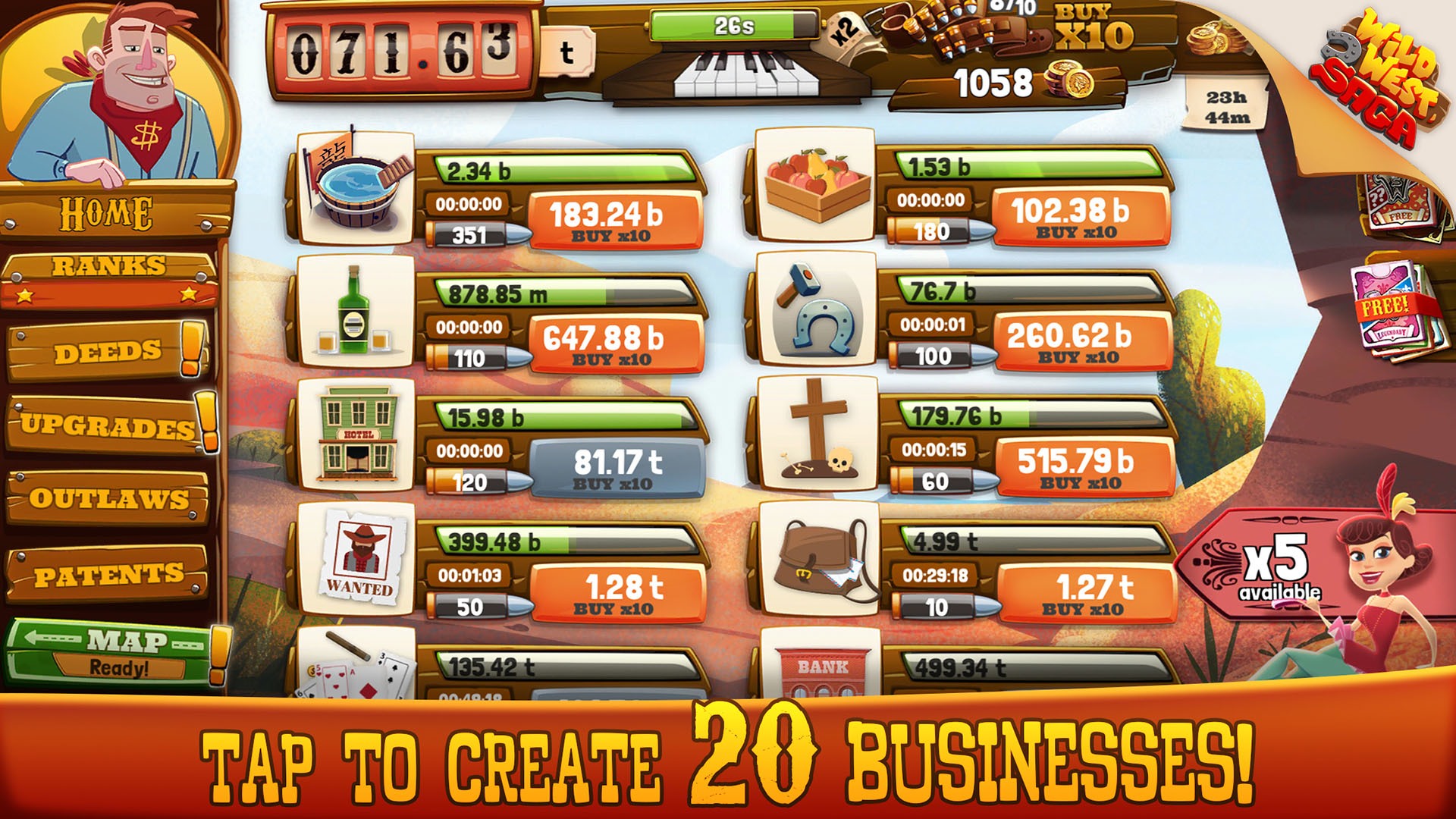 Wild West Saga: Idle Tycoon