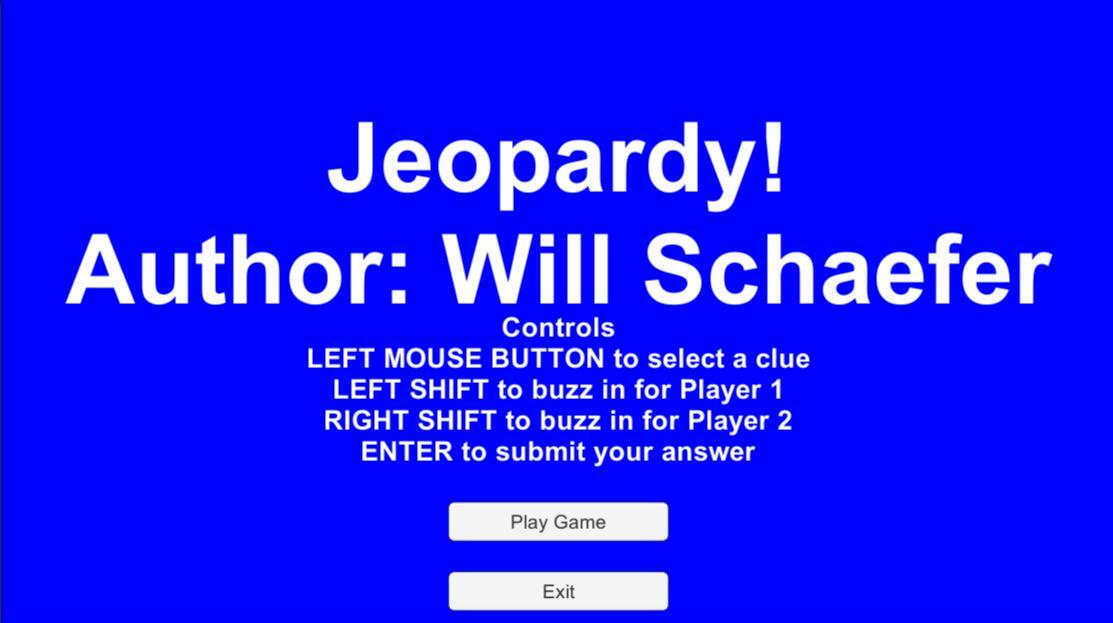 Will Schaefer's Friday Jeopardy