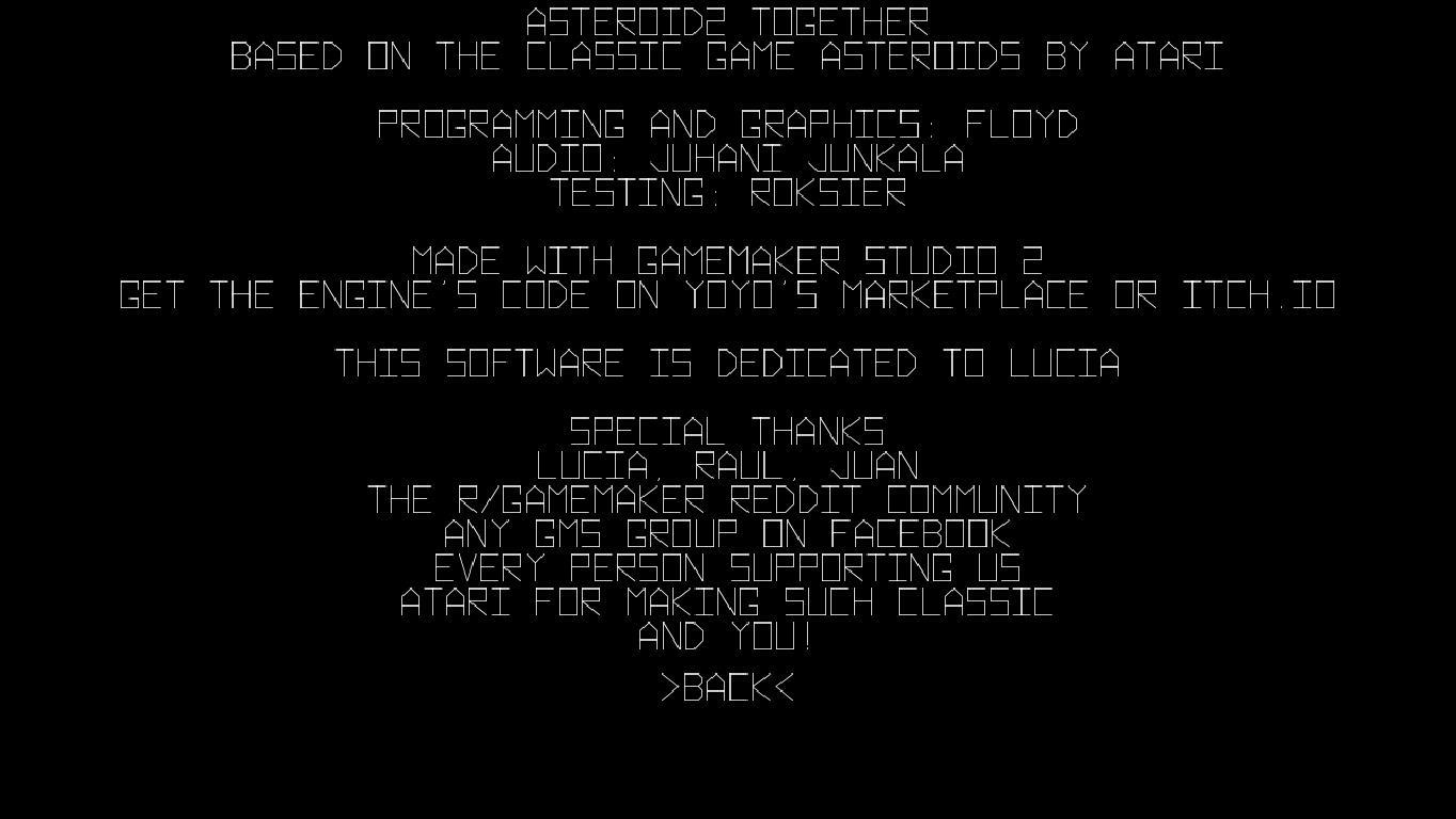 ASTEROID2 TOGETHER - An Asteroids Coop Clone